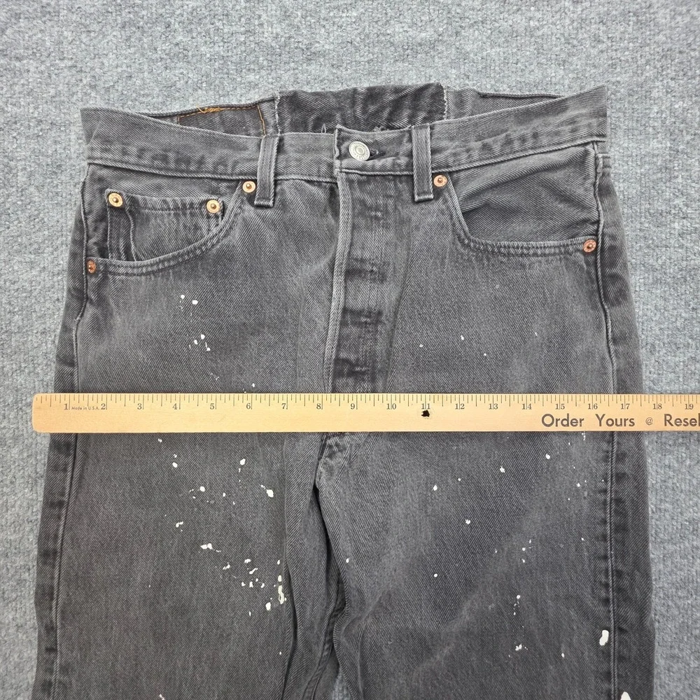 Vintage Levi's 501 Jeans Men's 32 x 30 (FITS 30 x 23) Black Splatter Raw Hem USA